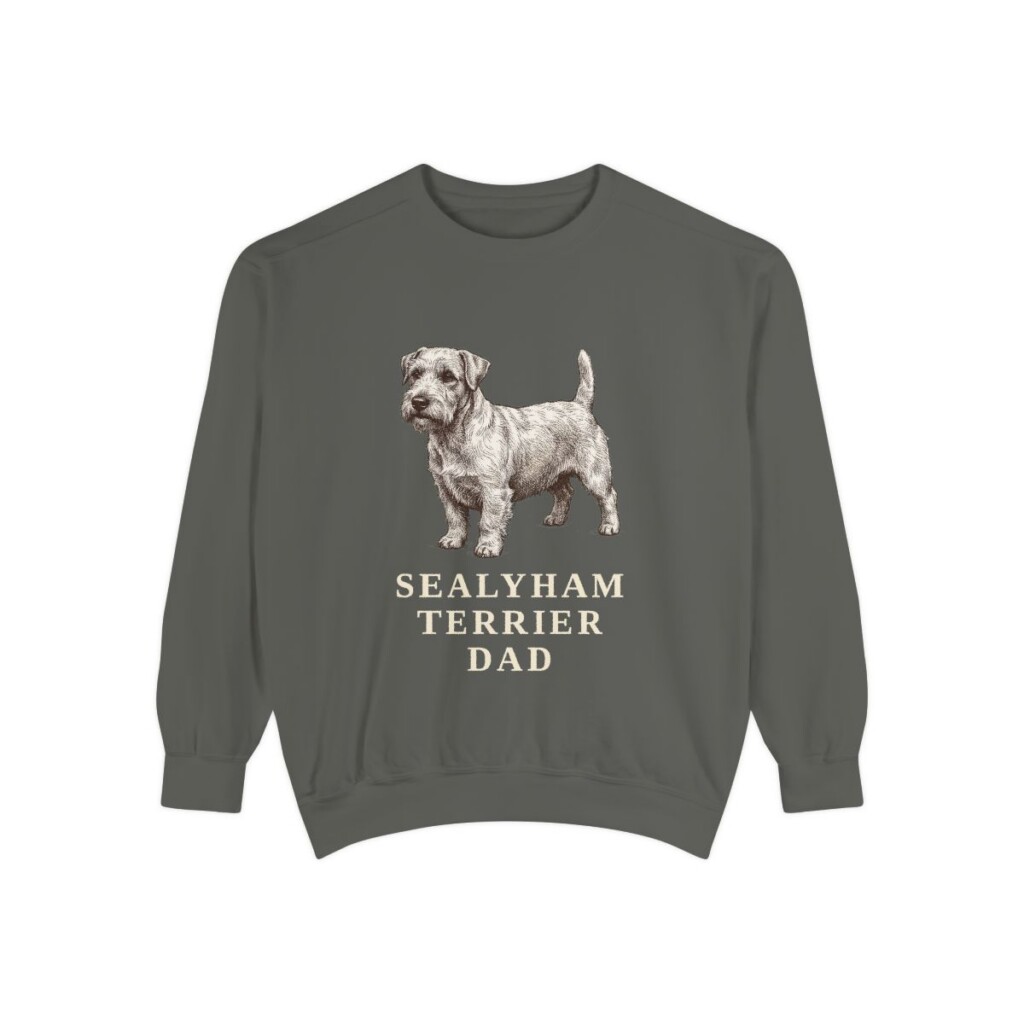 sealyham-terrier-sweatshirt-dad-pepper Sealyham Terrier Dad Sweatshirt, Pepper, front view