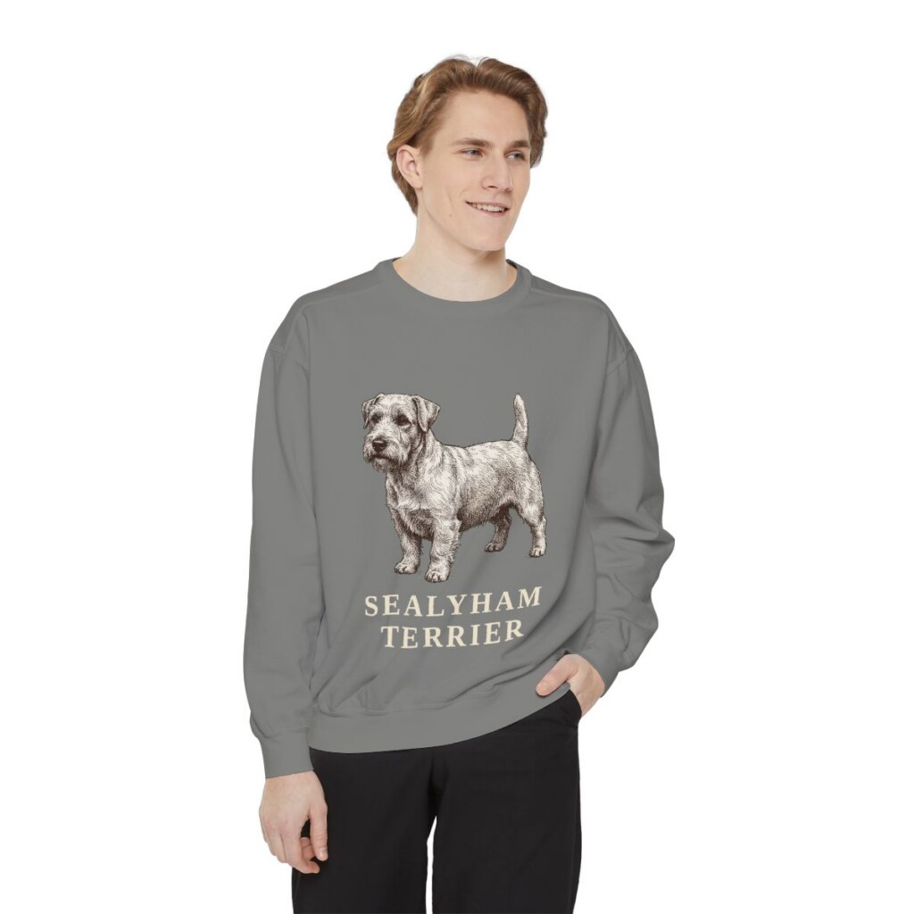 Sealyham Terrier Sweatshirt, Grey, person 1 front