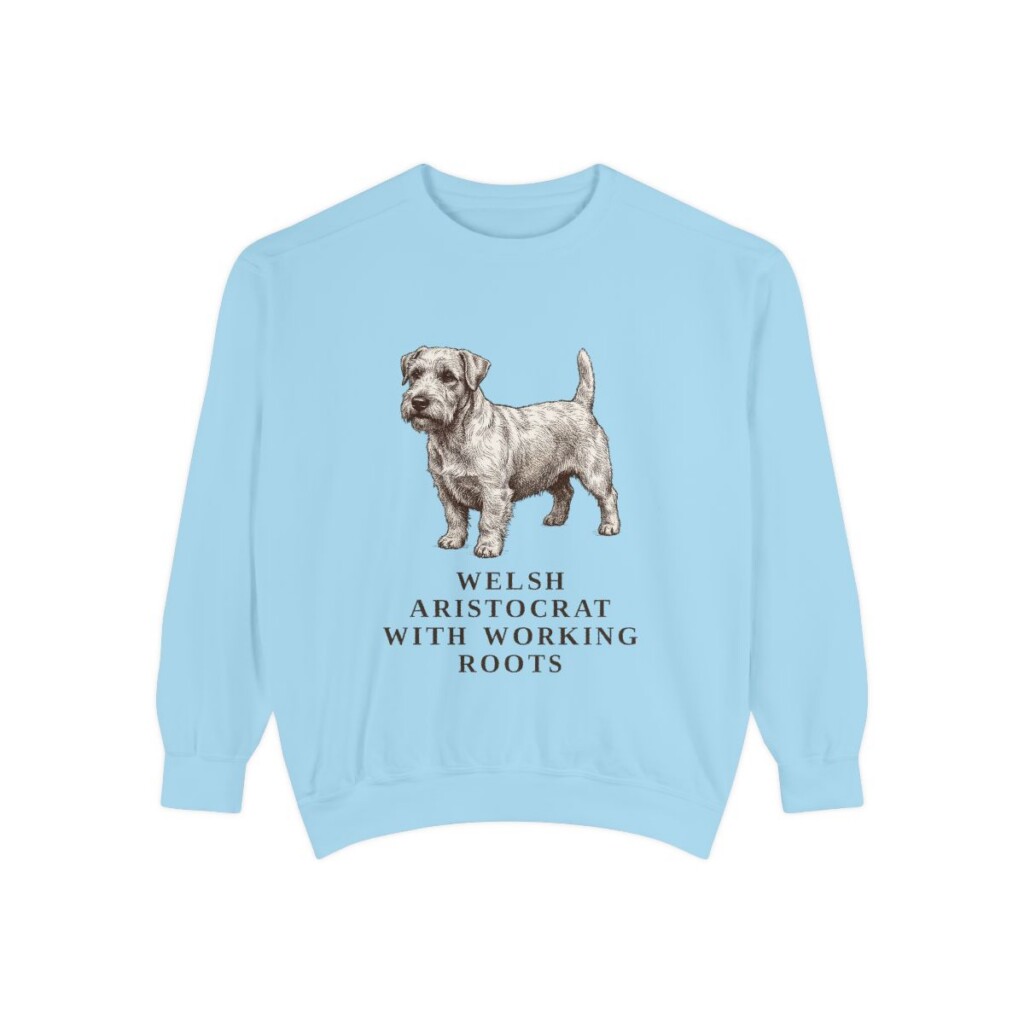 Sealyham Terrier Humor Sweatshirt, Chambray, front view