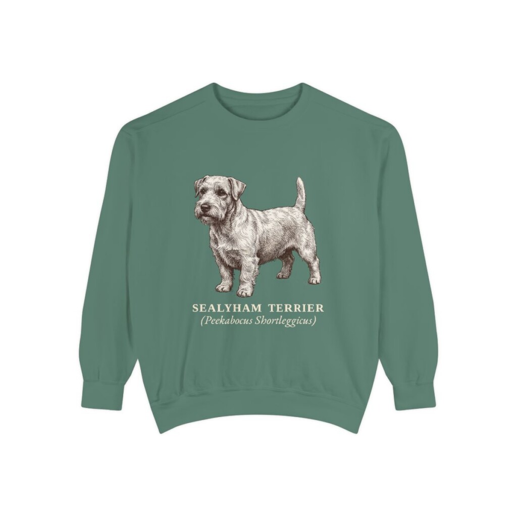 Sealyham Terrier Latin Sweatshirt, Light Green, front view