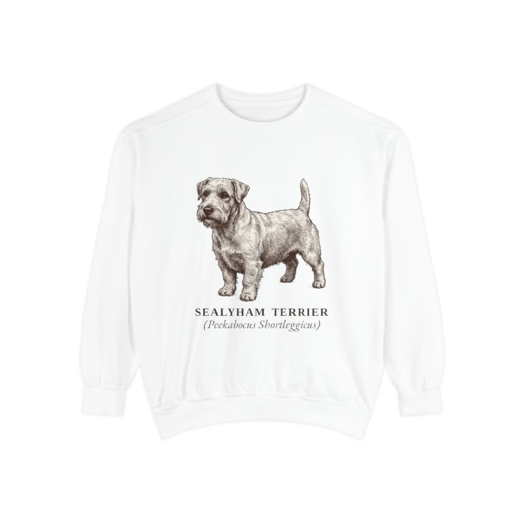 Sealyham Terrier Latin Sweatshirt, White, front view
