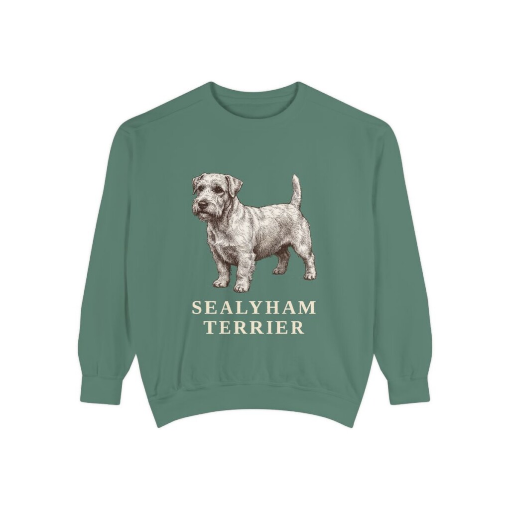 Sealyham Terrier Sweatshirt, Light Green, front view