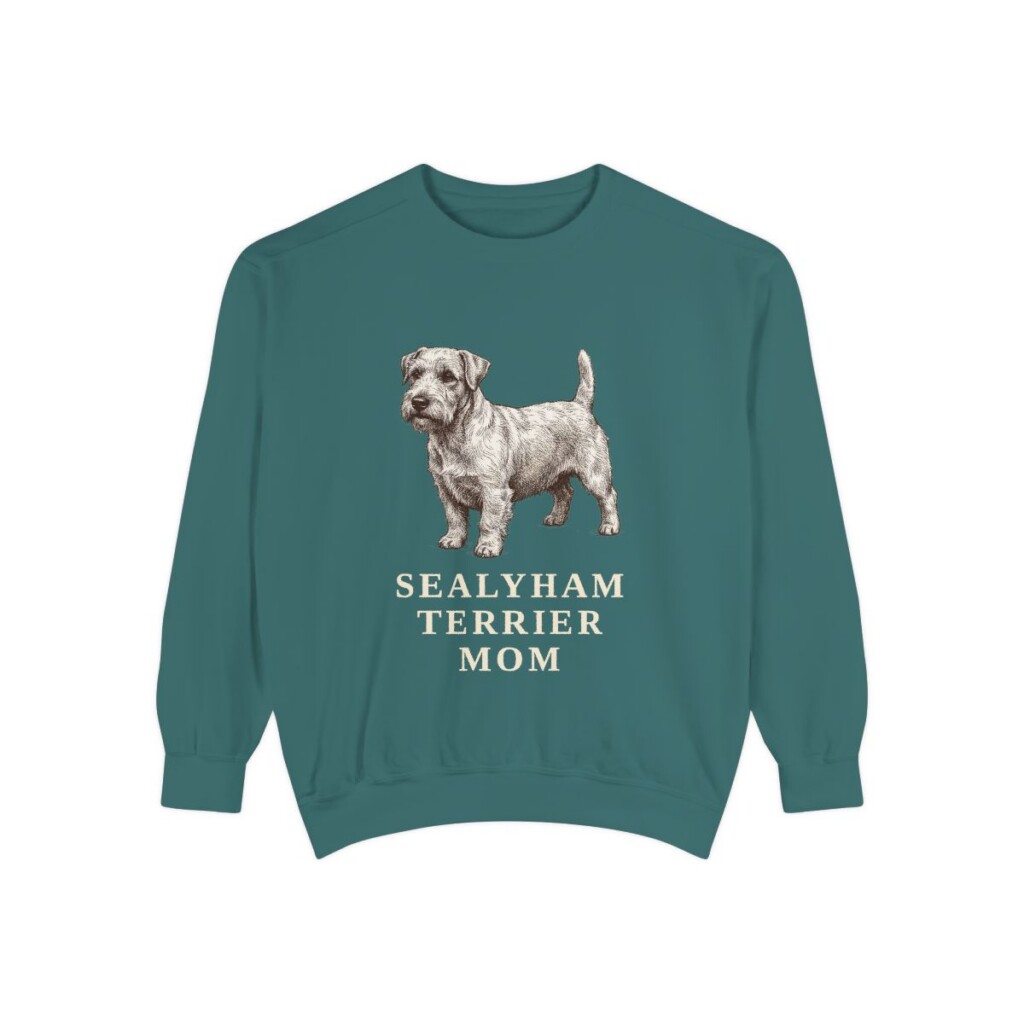sealyham-terrier-sweatshirt-mom-blue-spruce Sealyham Terrier Mom Sweatshirt, Blue Spruce, front view