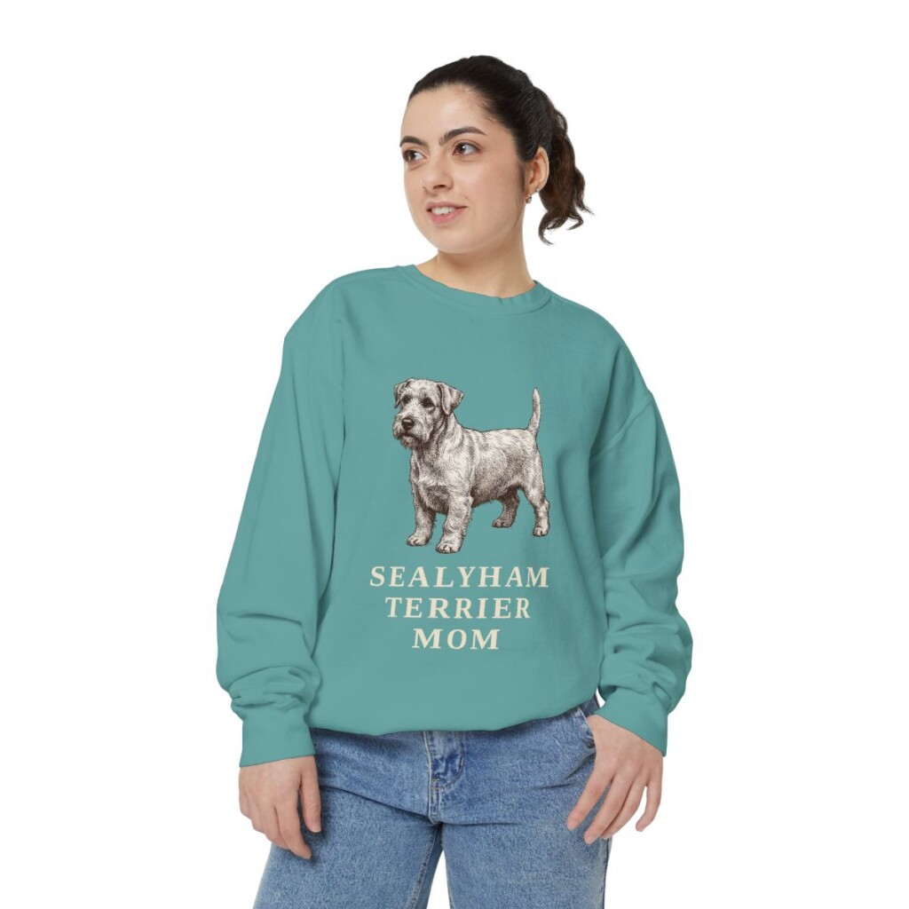 sealyham-terrier-sweatshirt-mom-seafoam-person-2-front Sealyham Terrier Mom Sweatshirt, Seafoam, person 2 front