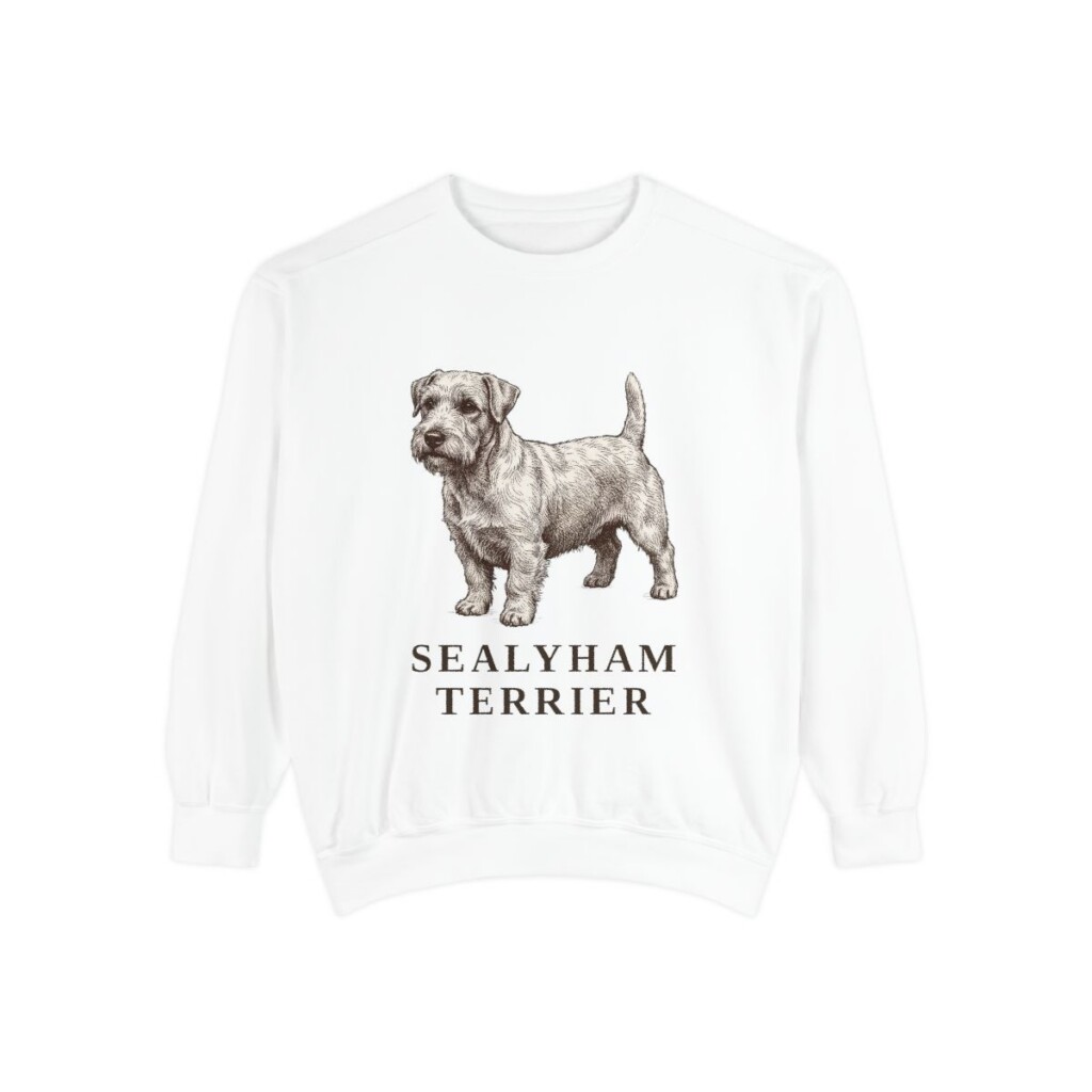 Sealyham Terrier Sweatshirt, White, front view