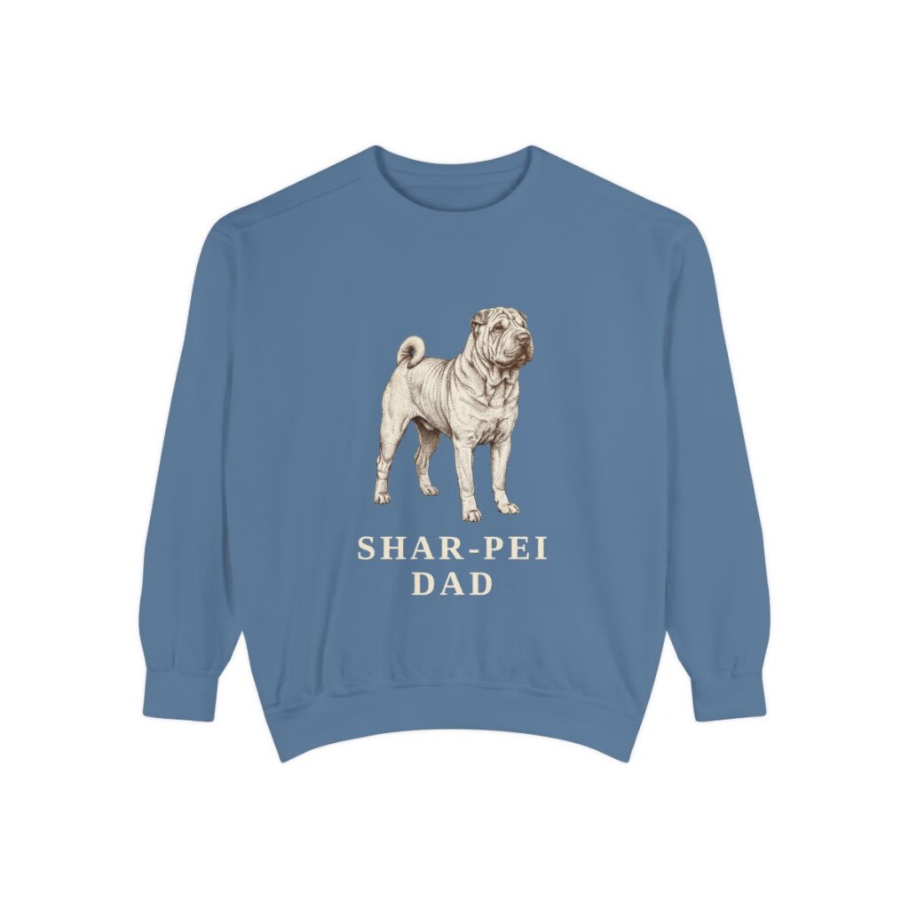 Shar-Pei Dad Sweatshirt, Blue Jean, front view