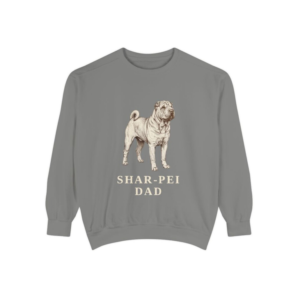 Shar-Pei Dad Sweatshirt, Grey, front view