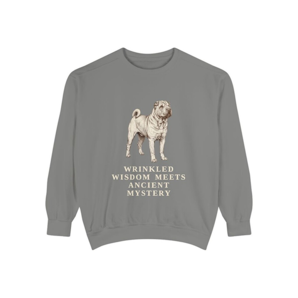 shar-pei-sweatshirt-humor-grey Shar-Pei Humor Sweatshirt, Grey, front view