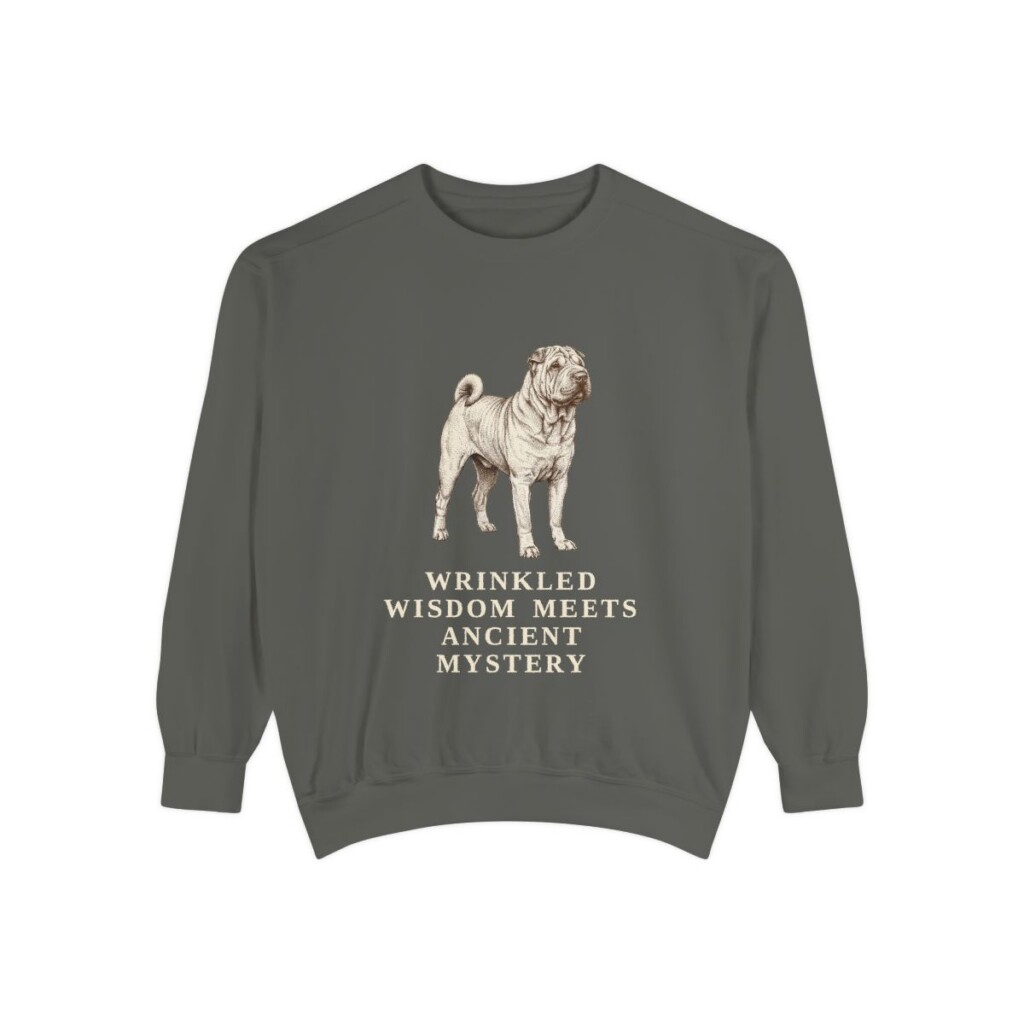 shar-pei-sweatshirt-humor-pepper Shar-Pei Humor Sweatshirt, Pepper, front view