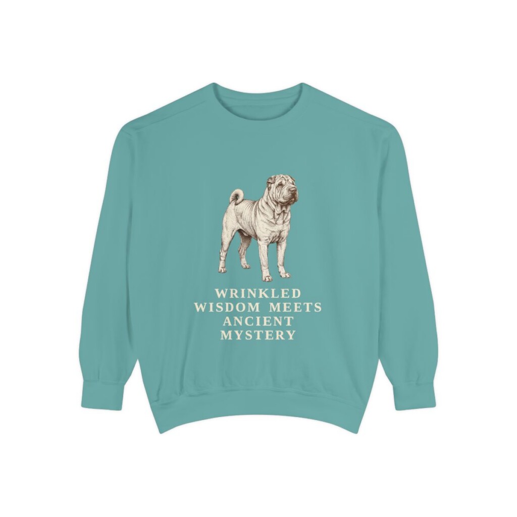 shar-pei-sweatshirt-humor-seafoam Shar-Pei Humor Sweatshirt, Seafoam, front view