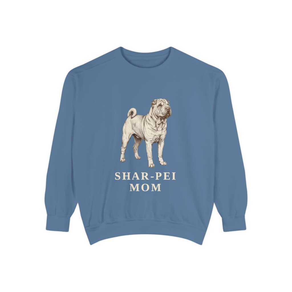 Shar-Pei Mom Sweatshirt, Blue Jean, front view