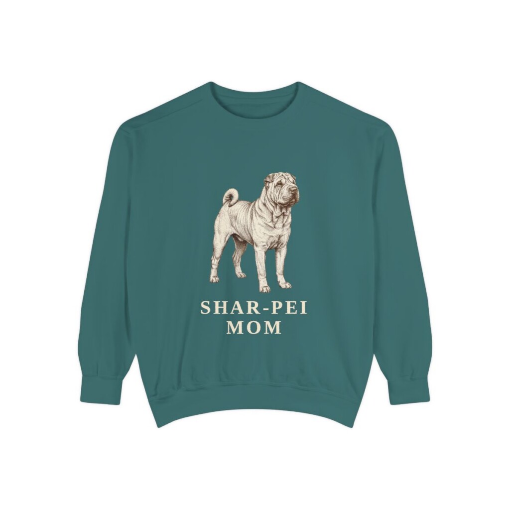 Shar-Pei Mom Sweatshirt, Blue Spruce, front view