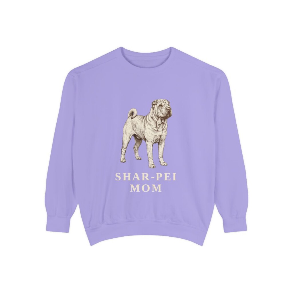 Shar-Pei Mom Sweatshirt, Violet, front view