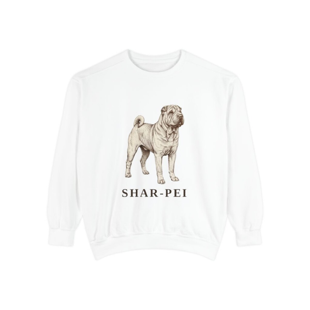 Shar-Pei Sweatshirt, White, front view