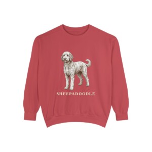 Sheepadoodle Sweatshirt, Crimson, front view