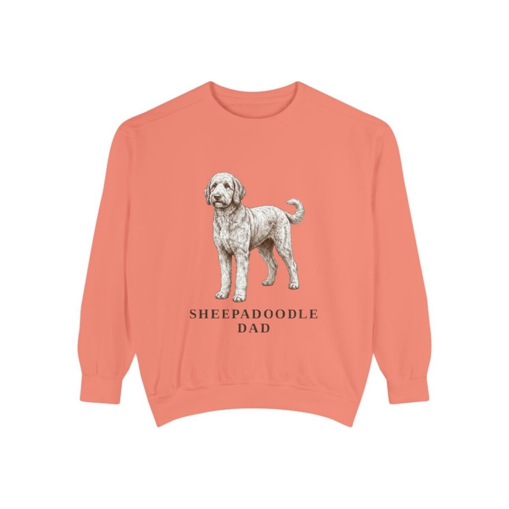 Sheepadoodle Dad Sweatshirt, Terracotta, front view