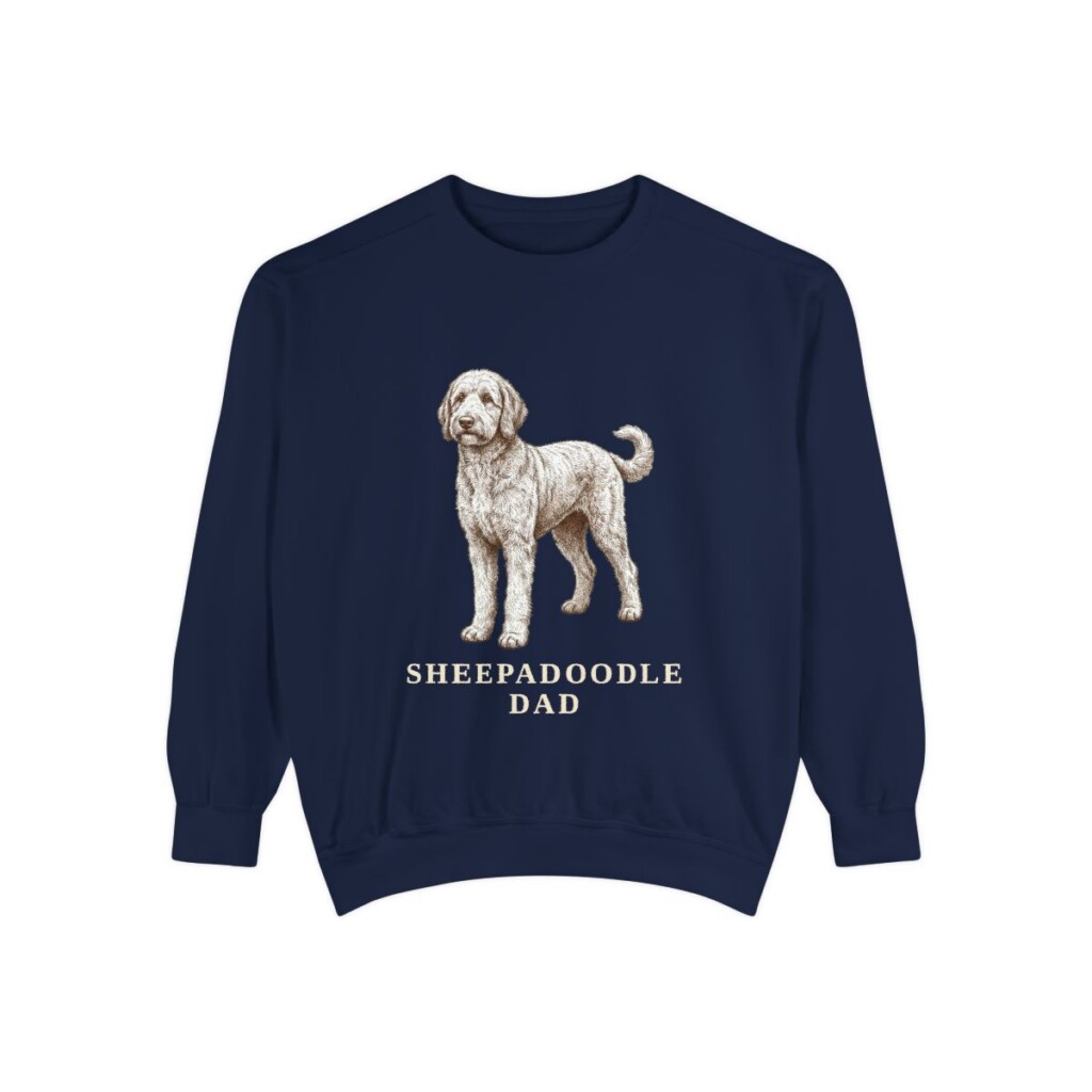 Sheepadoodle Dad Sweatshirt, True Navy, front view