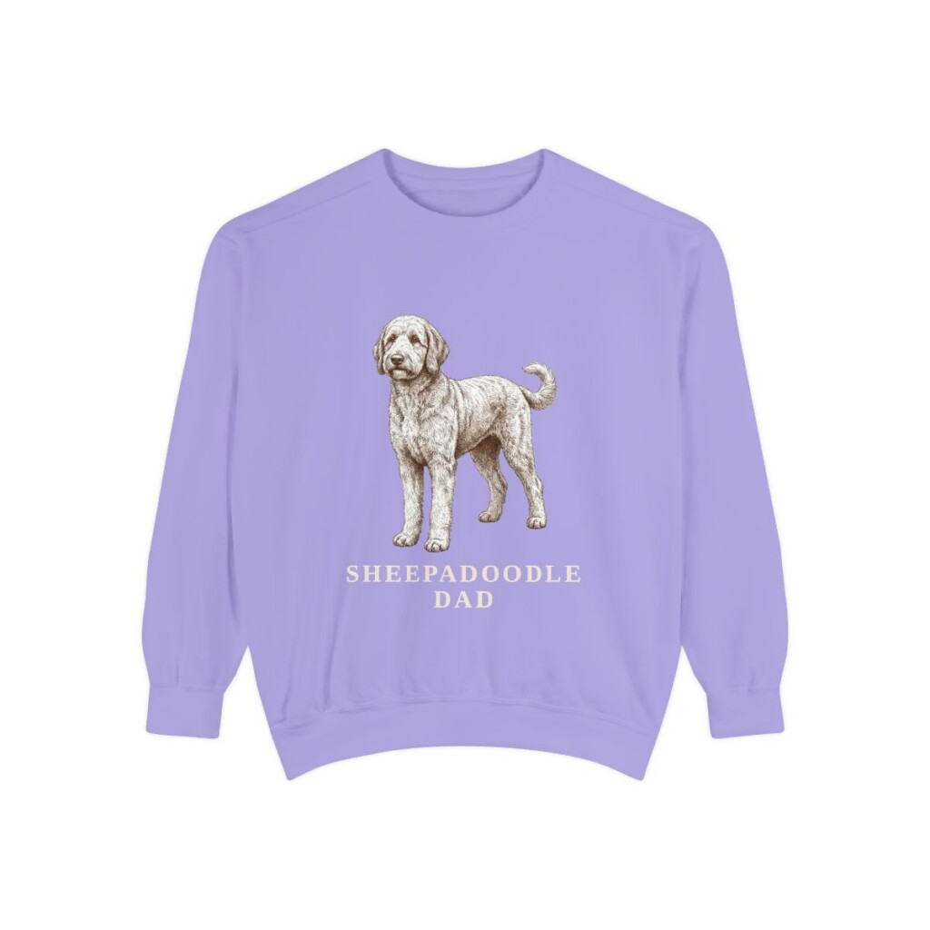 Sheepadoodle Dad Sweatshirt, Violet, front view