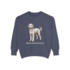 Sheepadoodle Sweatshirt, Denim, front view