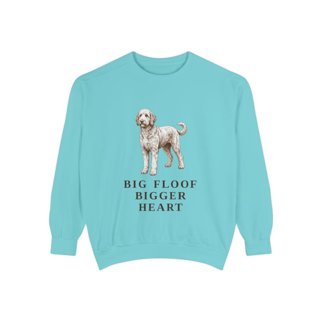 Sheepadoodle Humor Sweatshirt, Chalky Mint, front view
