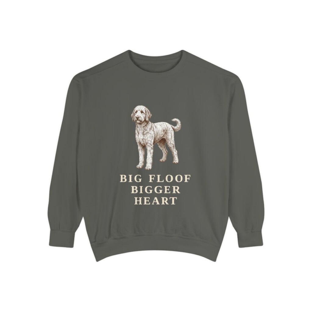 Sheepadoodle Humor Sweatshirt, Pepper, front view