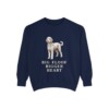 Sheepadoodle Humor Sweatshirt, True Navy, front view