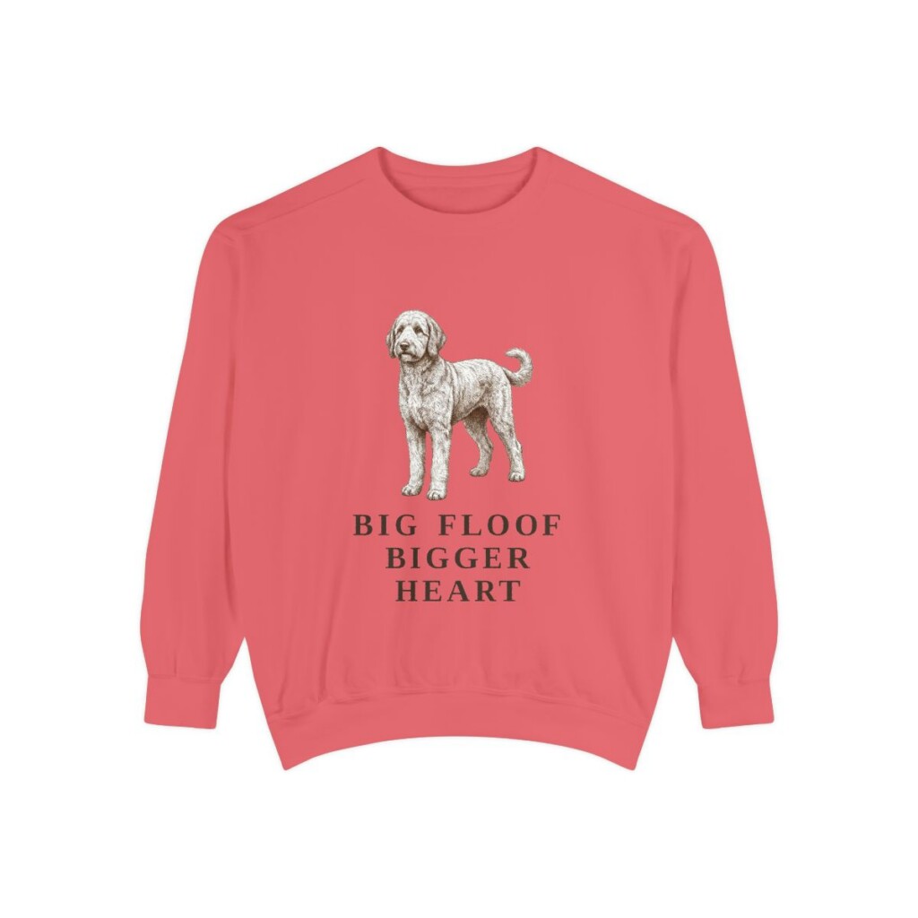 Sheepadoodle Humor Sweatshirt, Watermelon, front view