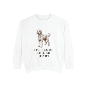 Sheepadoodle Humor Sweatshirt, White, front view