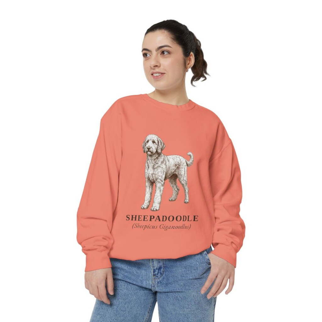 Sheepadoodle Latin Sweatshirt, Terracotta, person 2 front