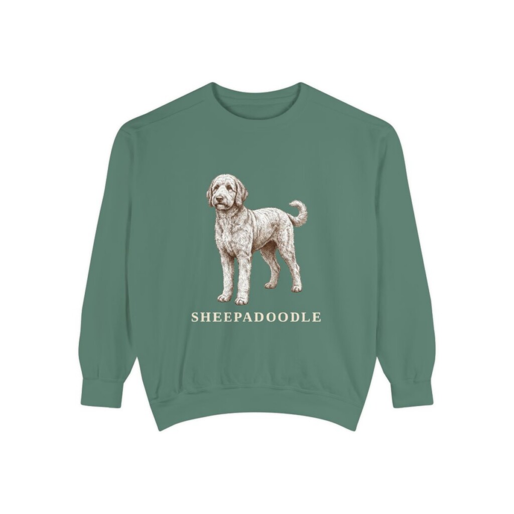 Sheepadoodle Sweatshirt, Light Green, front view