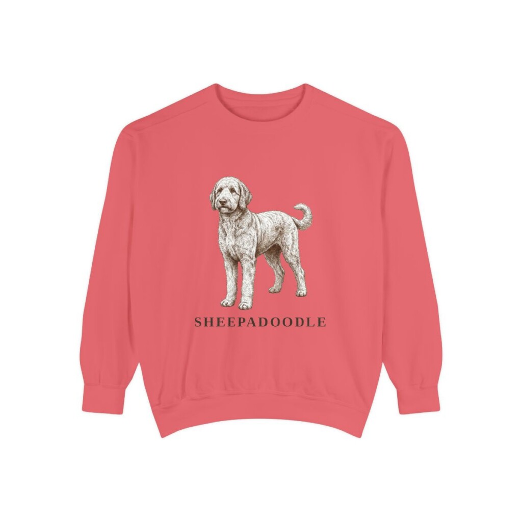 Sheepadoodle Sweatshirt, Watermelon, front view