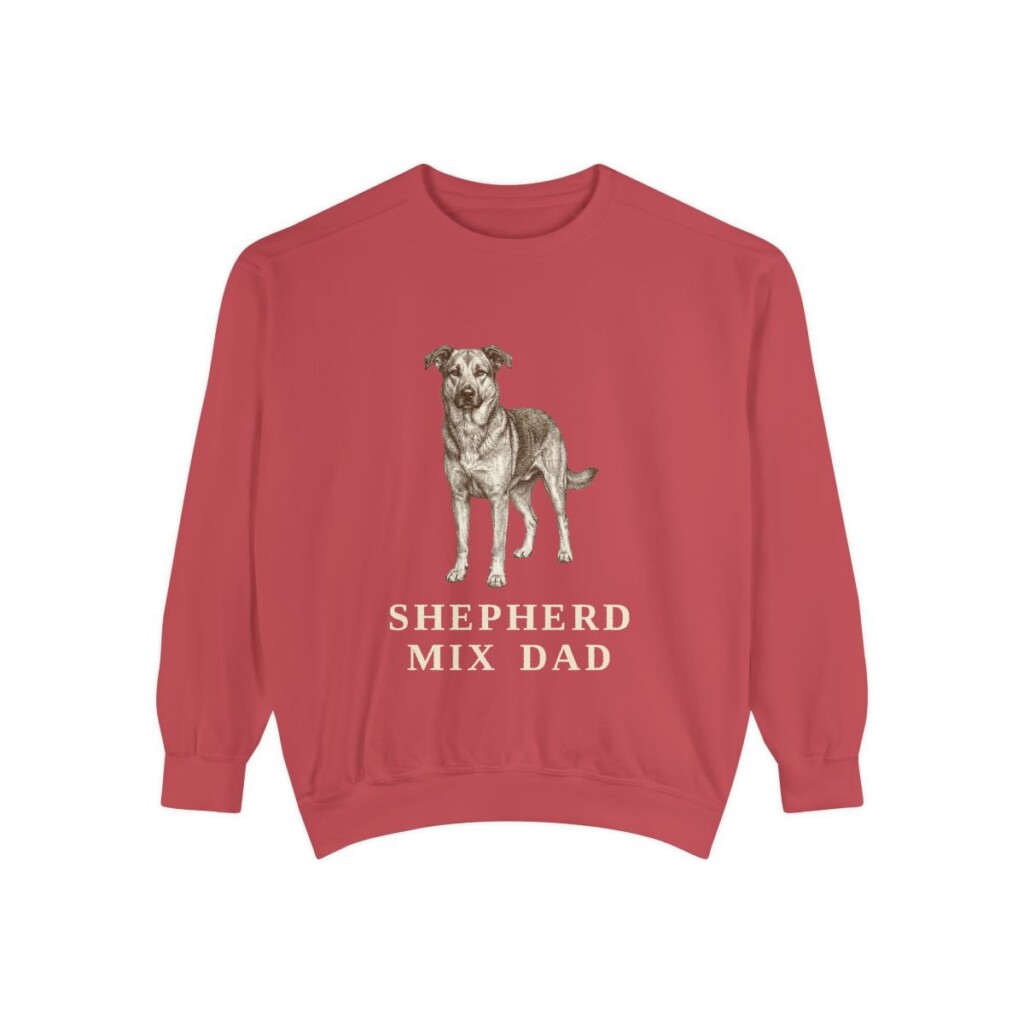 Shepherd Mix Dad Sweatshirt, Crimson, front view
