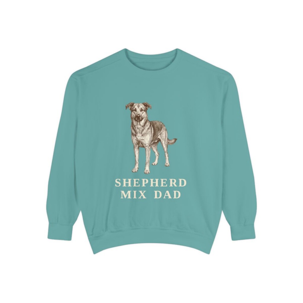 Shepherd Mix Dad Sweatshirt, Seafoam, front view