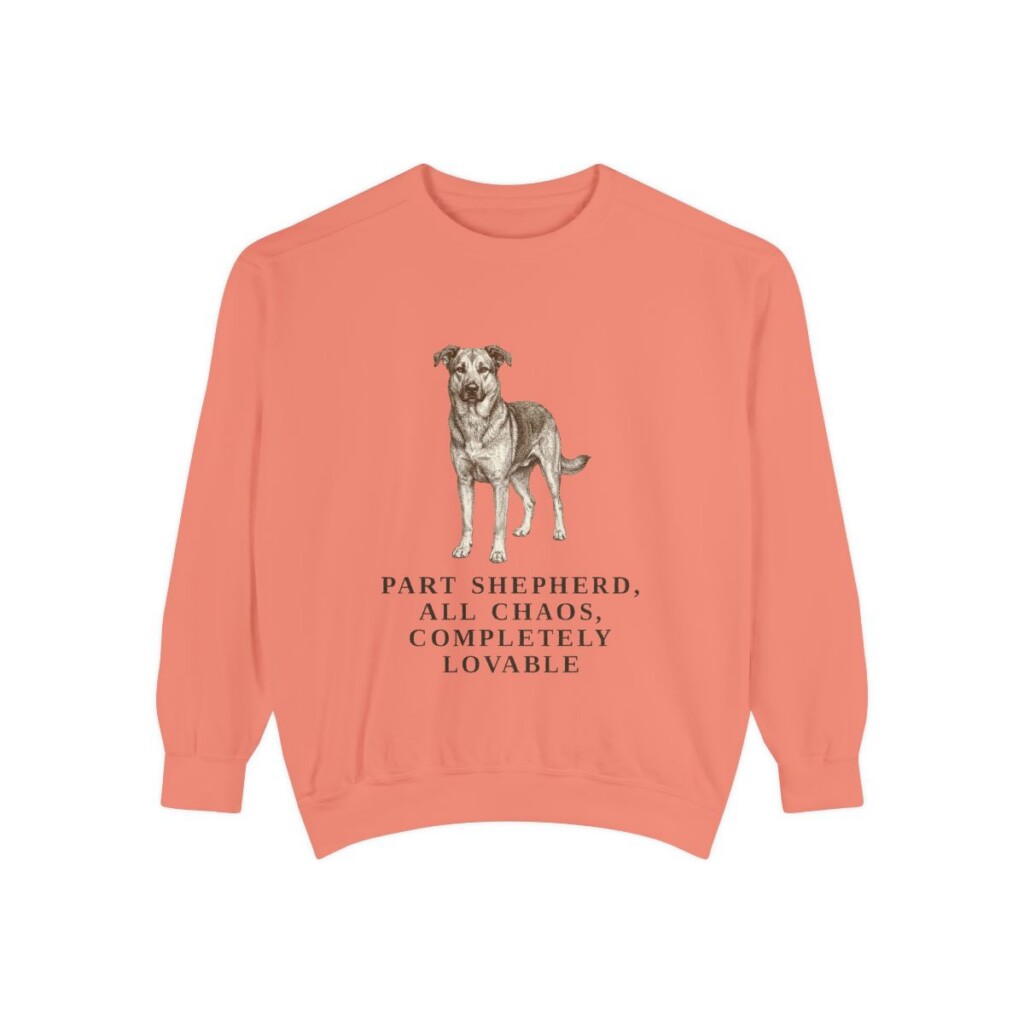 Shepherd Mix Humor Sweatshirt, Terracotta, front view