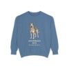 Shepherd Mix Latin Sweatshirt, Blue Jean, front view