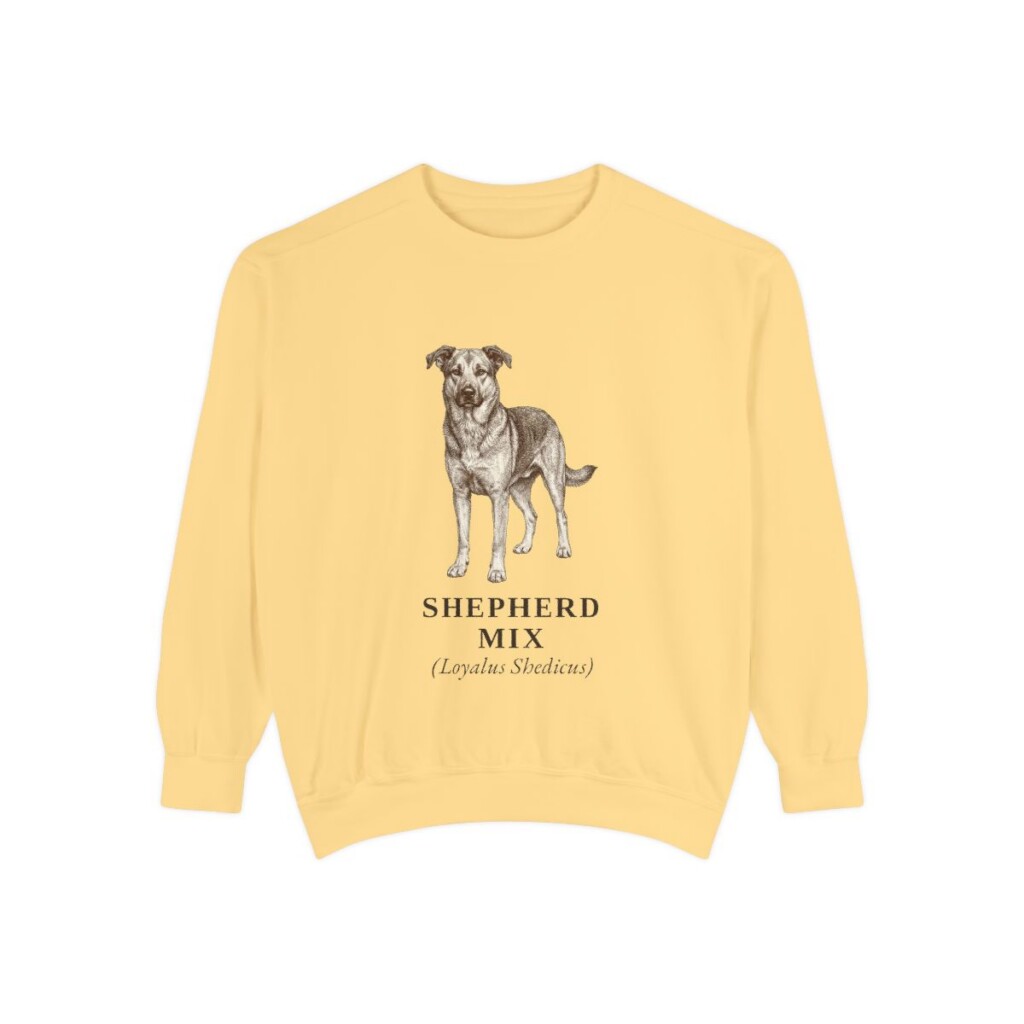 Shepherd Mix Latin Sweatshirt, Butter, front view