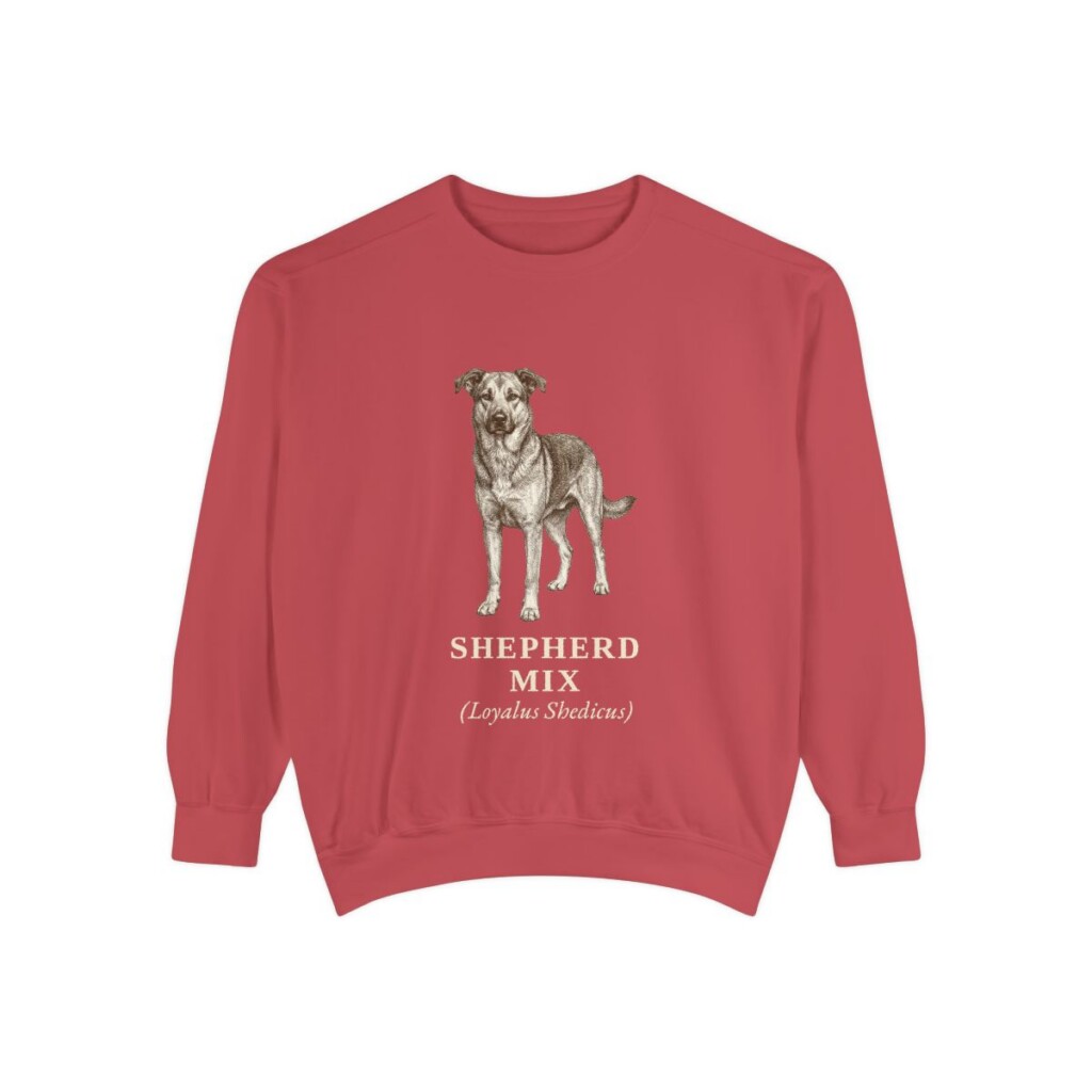 Shepherd Mix Latin Sweatshirt, Crimson, front view