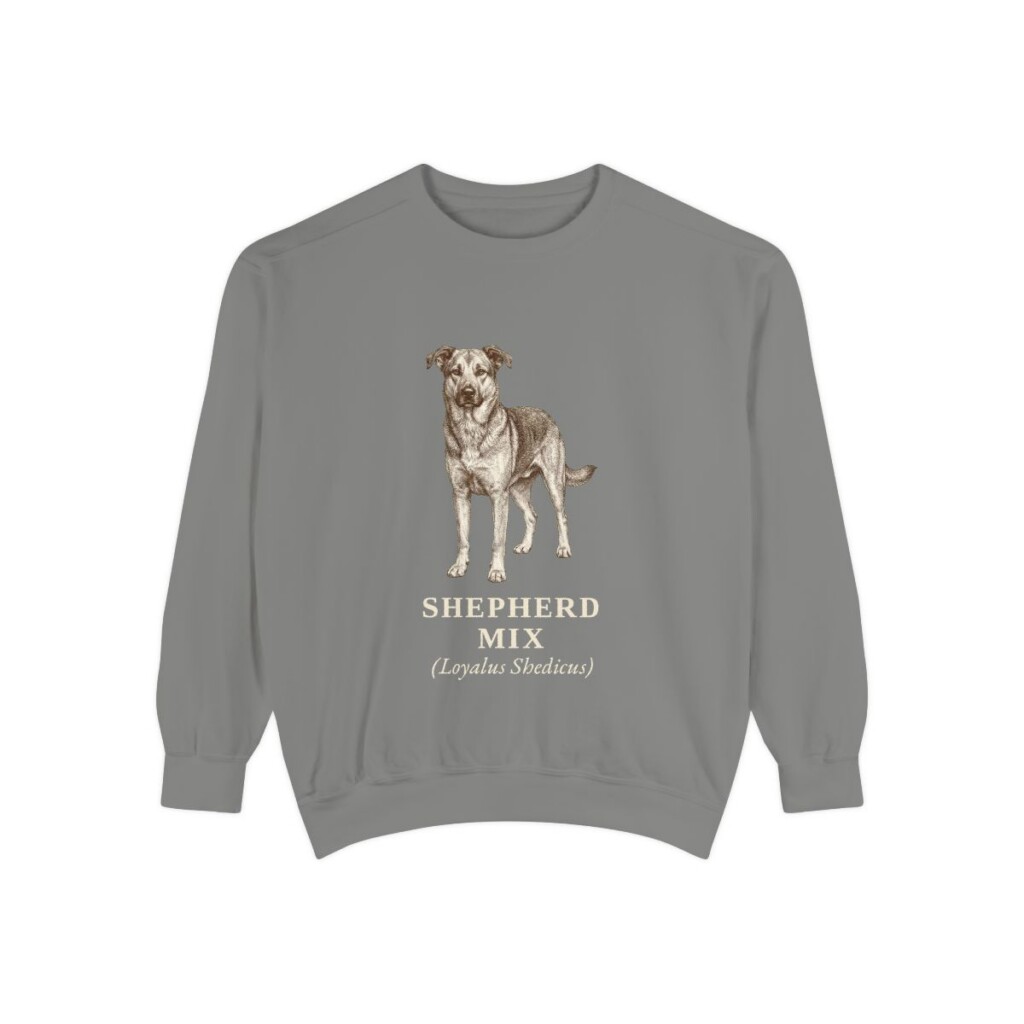 Shepherd Mix Latin Sweatshirt, Grey, front view