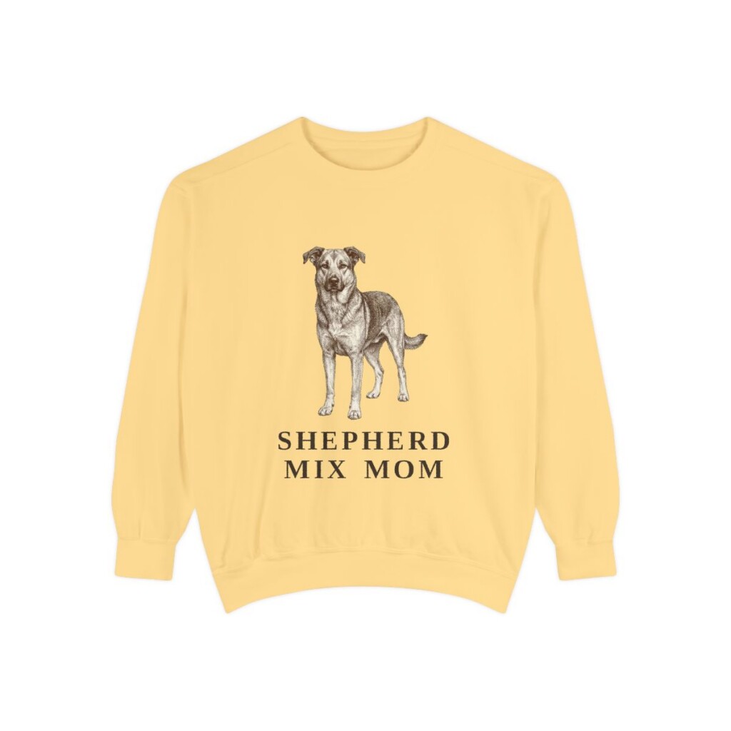 shepherd-mix-sweatshirt-mom-butter Shepherd Mix Mom Sweatshirt, Butter, front view