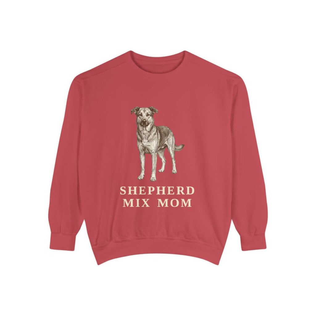 shepherd-mix-sweatshirt-mom-crimson Shepherd Mix Mom Sweatshirt, Crimson, front view