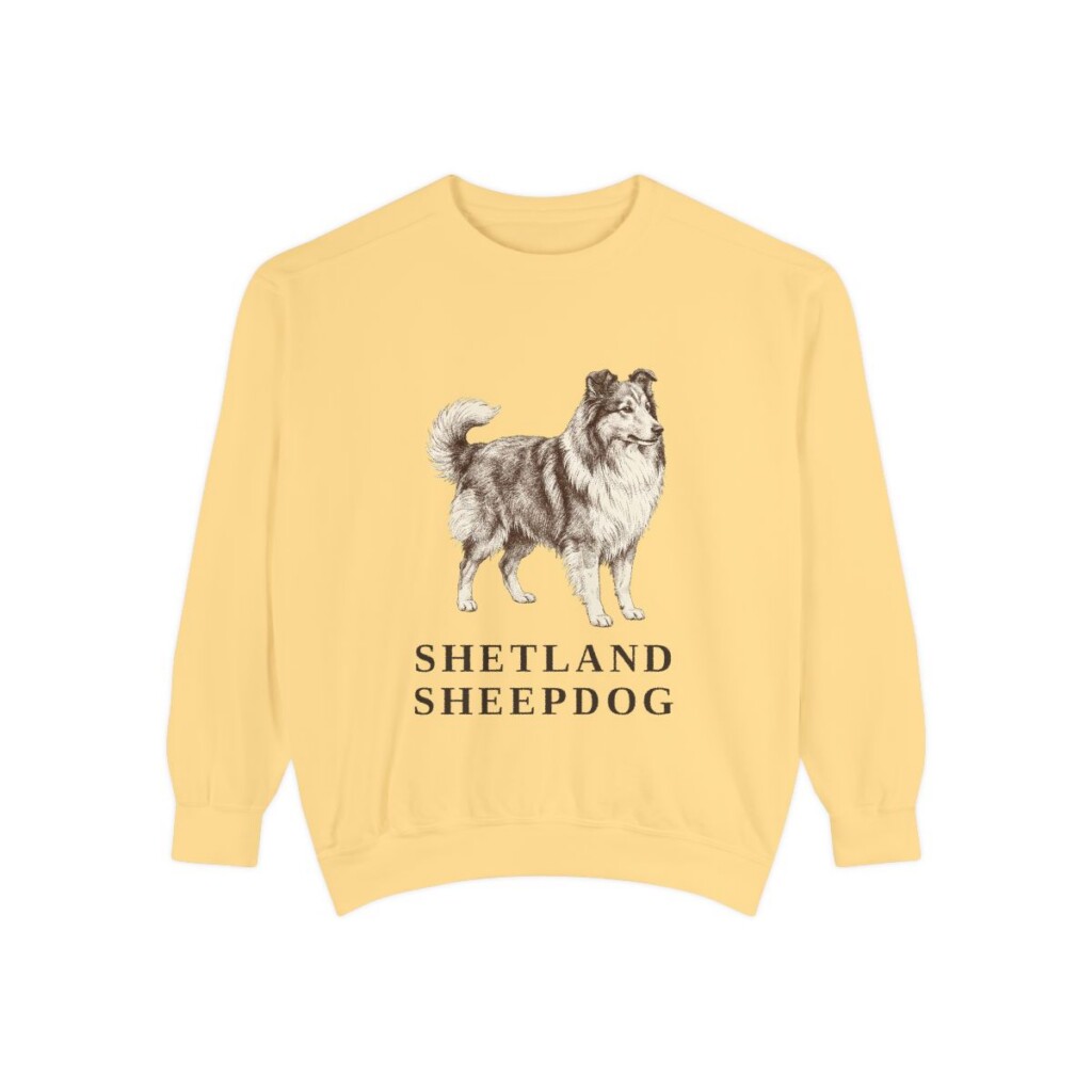 Shetland Sheepdog Sweatshirt, Butter, front view