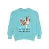 Shetland Sheepdog Sweatshirt, Chalky Mint, front view