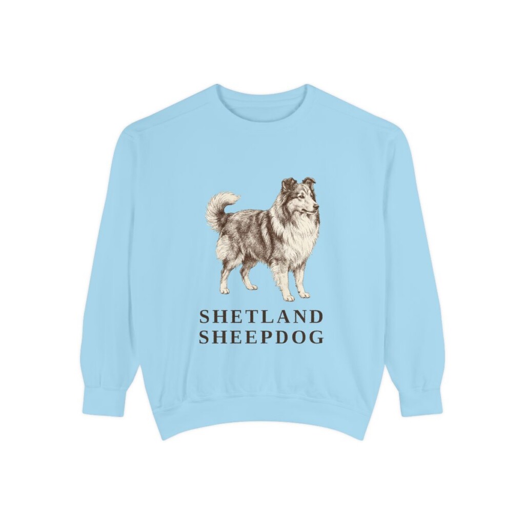 Shetland Sheepdog Sweatshirt, Chambray, front view
