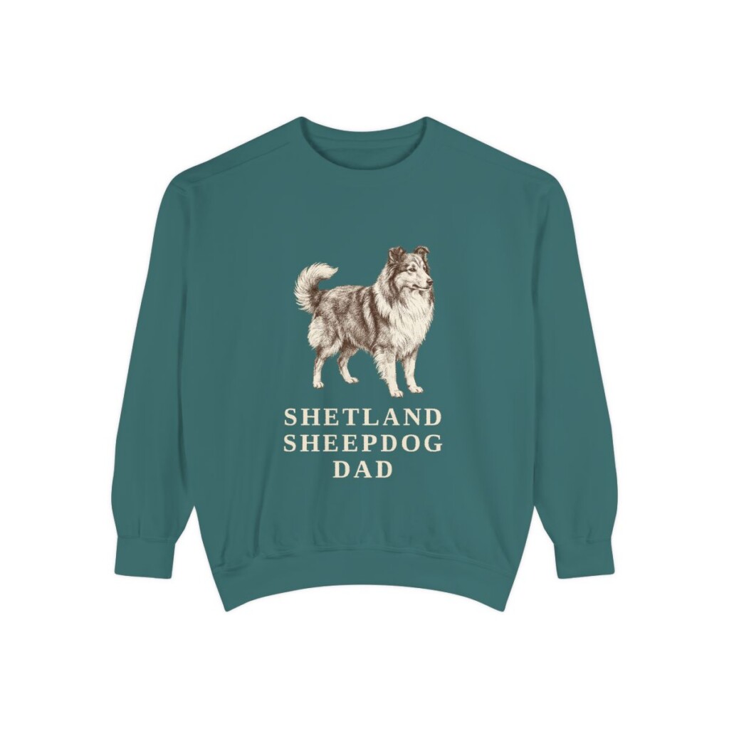 Shetland Sheepdog Dad Sweatshirt, Blue Spruce, front view