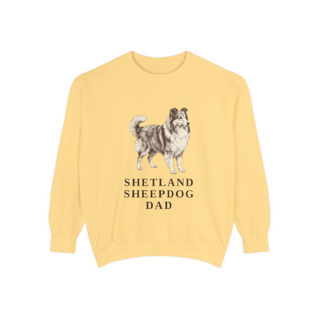 Shetland Sheepdog Dad Sweatshirt, Butter, front view