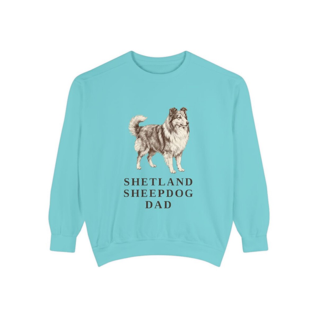 Shetland Sheepdog Dad Sweatshirt, Chalky Mint, front view