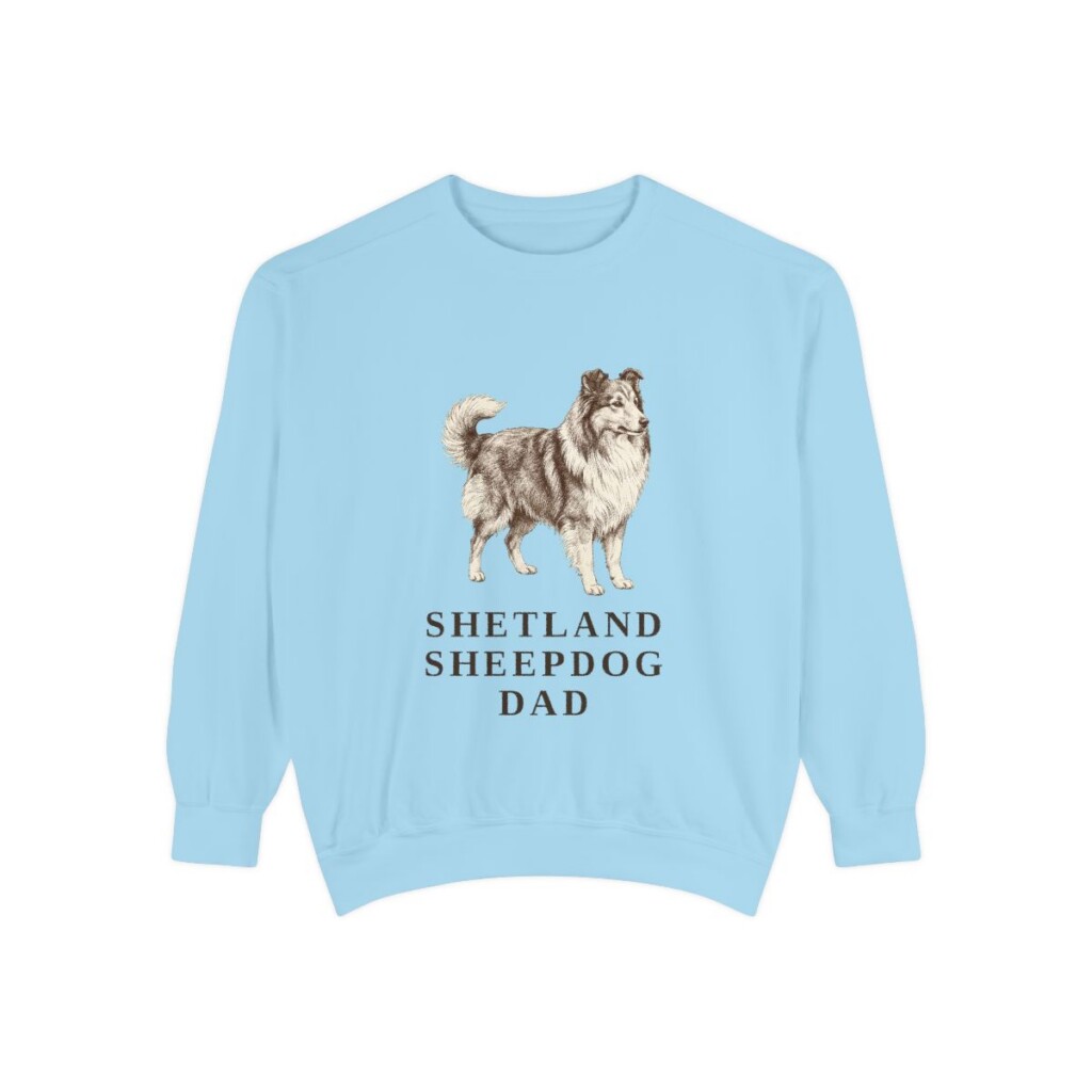 Shetland Sheepdog Dad Sweatshirt, Chambray, front view