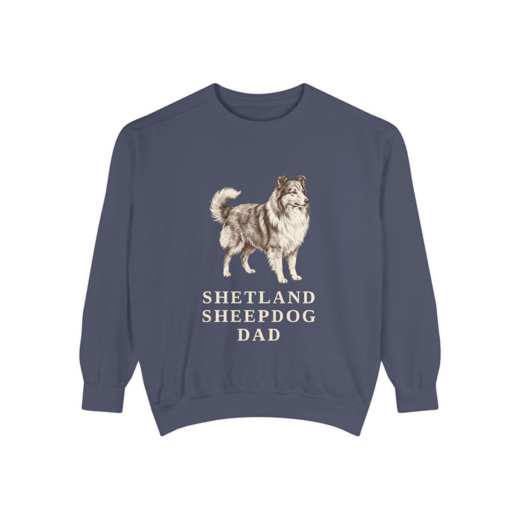Shetland Sheepdog Dad Sweatshirt, Denim, front view