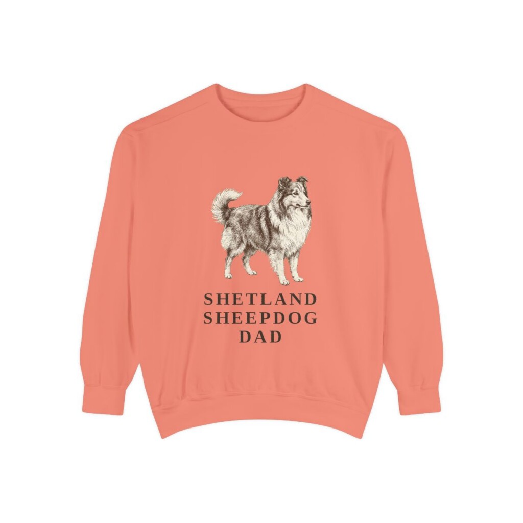 Shetland Sheepdog Dad Sweatshirt, Terracotta, front view