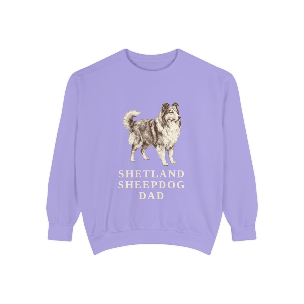 Shetland Sheepdog Dad Sweatshirt, Violet, front view